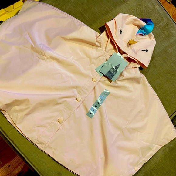 London Fog Other - London Fog Pink Poncho unicorn  raincoat  size 3T